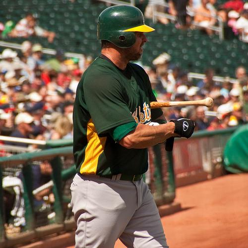 Oakland A's first baseman Jason Giambi in spring training